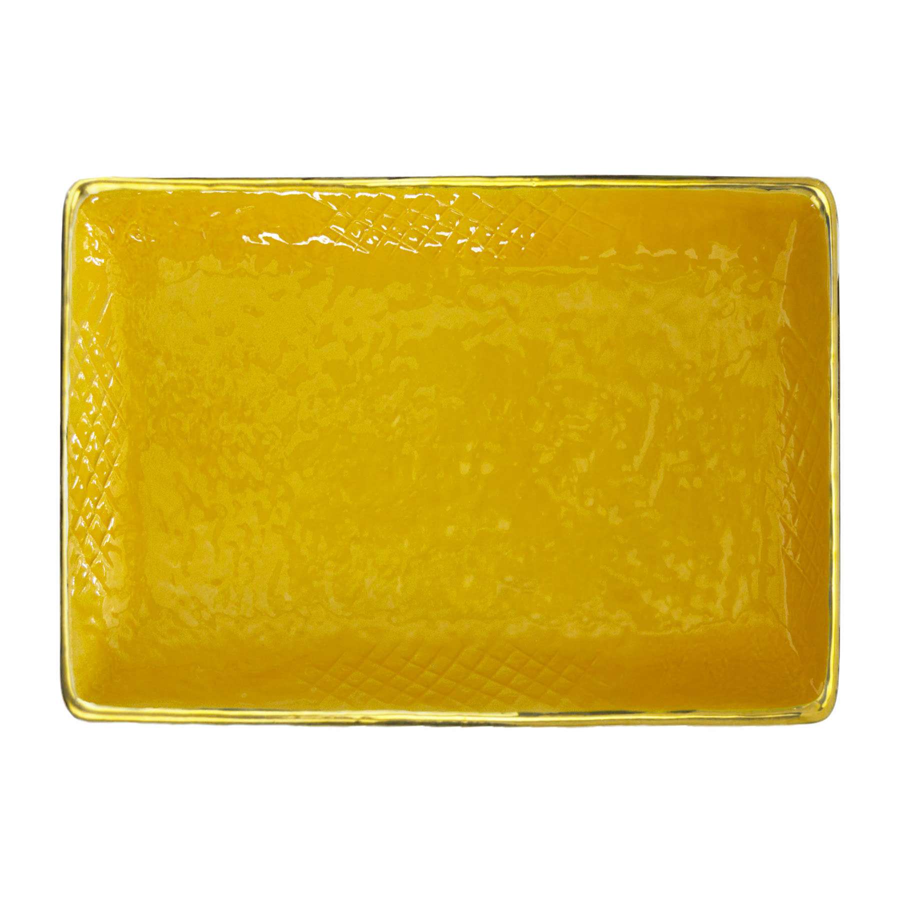 ARCUCCI – PRETA ORO RECTANGULAR TRAY - Yellow
